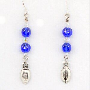 Football Blue Earrings
